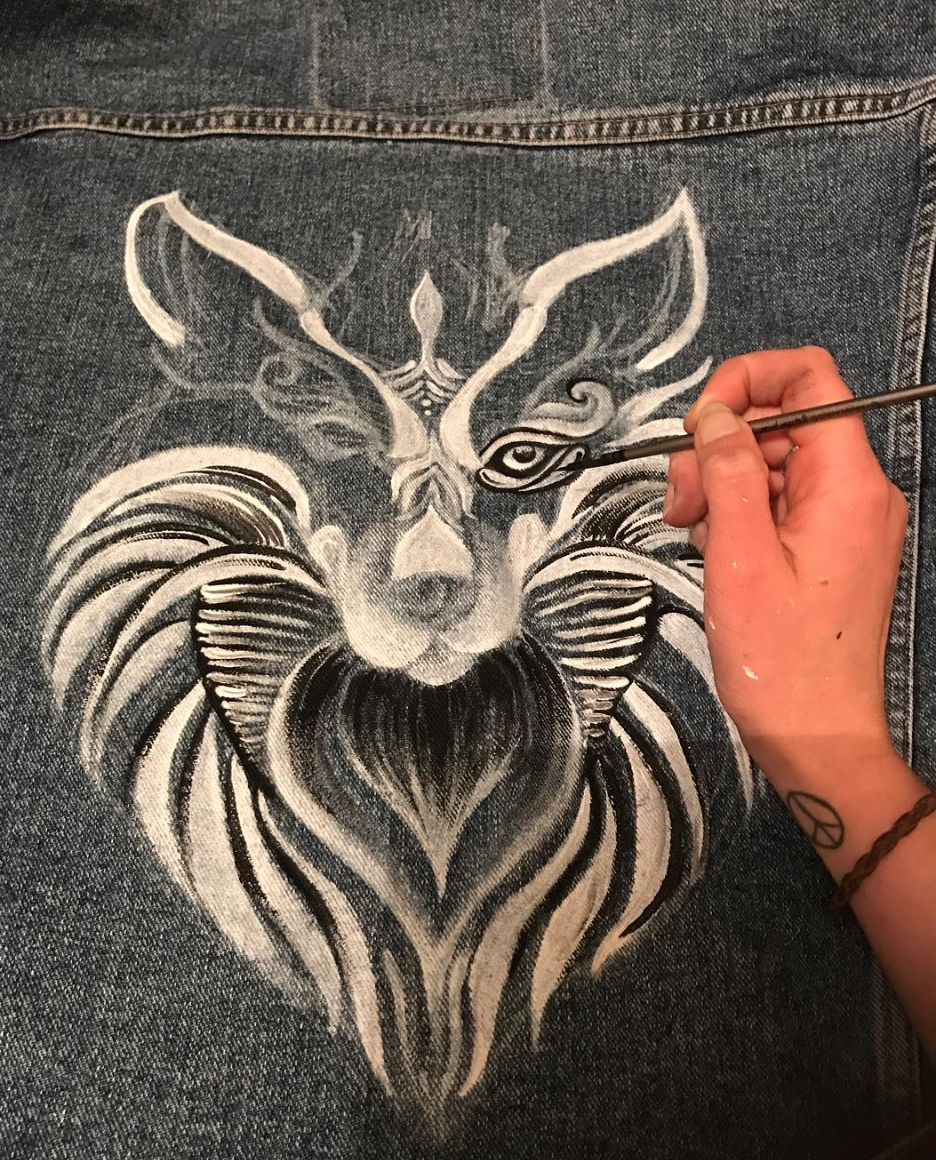 Wolf clearance jean jacket